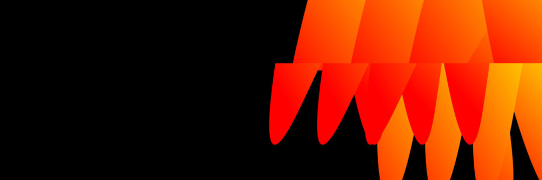 Abstract vibrant orange red background, Sharp spike shape design, Modern dark banner layout, Creative digital art pattern