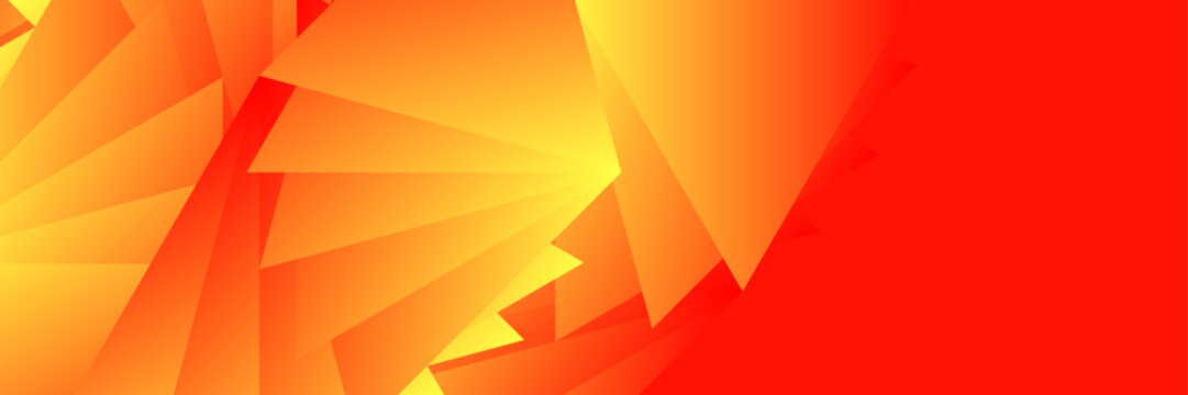 Abstract vibrant orange yellow background, Sharp crystal shard red space, Modern overlapping shape banner layout, Warm gradient pattern colorful backdrop