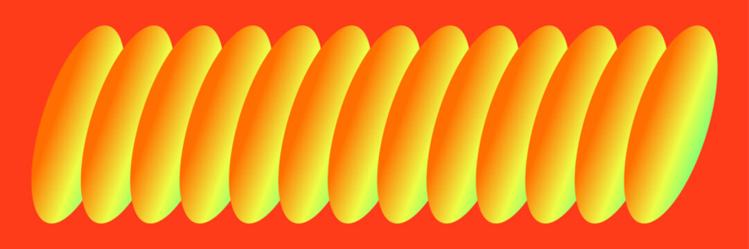 Abstract vibrant orange red geometric background, Oval repeating shape banner design, Modern rhythmic warm pattern layout, Colorful digital art bright backdrop