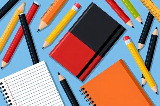 School supplies for education and learning concept
