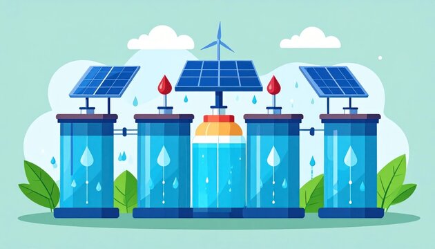 Sustainable Energy Storage System Illustration.