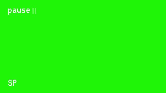 Retro video cassette pausing VHS green screen overlay effect 4K Video