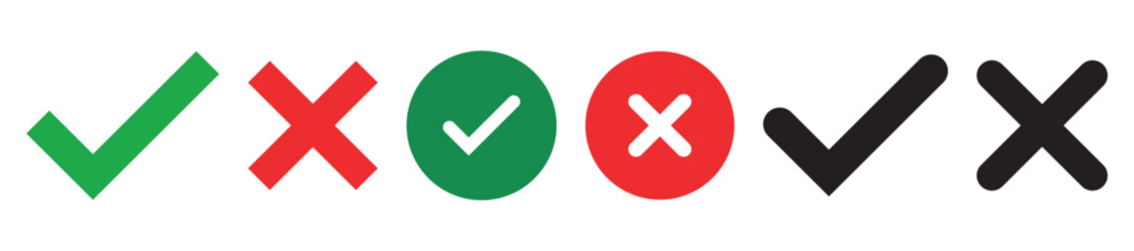 Green check mark and red cross mark icons for correct and incorrect choice selection