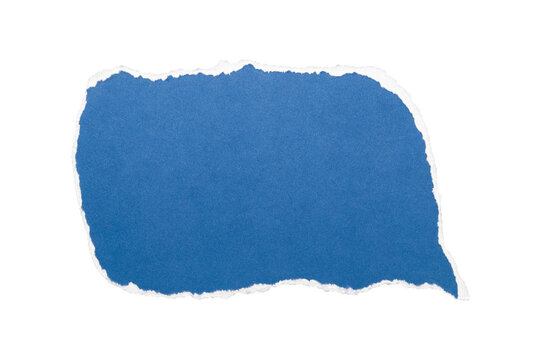 Blue torn paper speech bubble with blank copy space