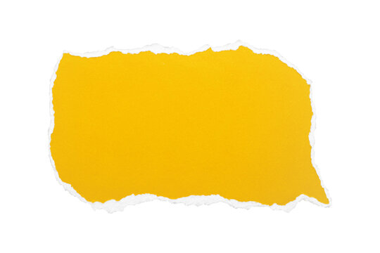 Wide yellow torn paper speech bubble with blank copy space