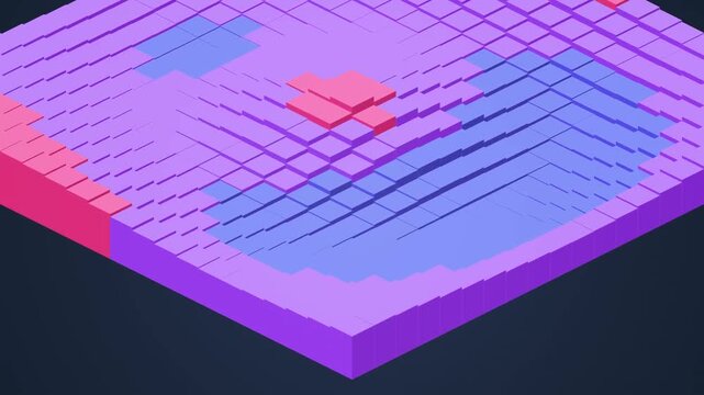 Abstract isometric 3d cubes motion background