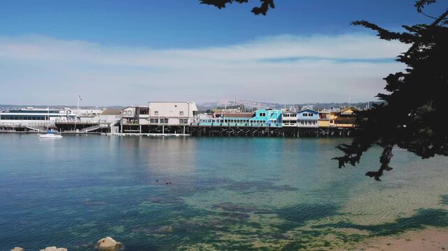 View of Monterey Bay, California with city