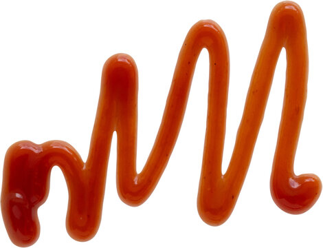 Tomato ketchup splash line isolated on white background