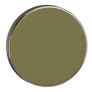 3D Glossy Olive Green Circular Button Icon