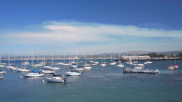 View of Monterey Bay, California with city