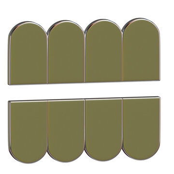 3D Metallic Olive Arched Geometric Panels