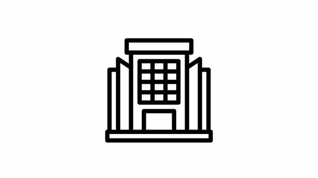 mall building minimalist stroke animation