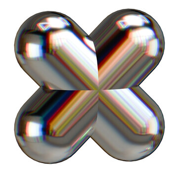 Glossy Chrome 3D Cross with Chromatic Aberration