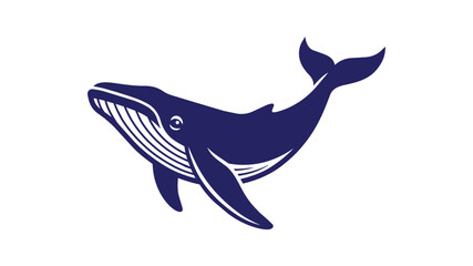 Fototapeta premium Stylized Humpback Whale Swimming