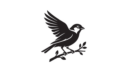Fototapeta premium Silhouette Bird Perched on Branch