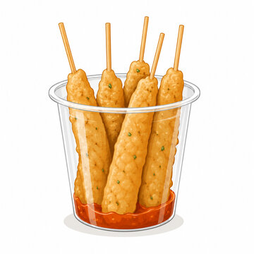 Sempol Indonesian Chicken Skewers in a Paper Cup