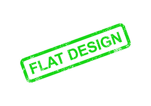 Green flat design stamp with flat design text isolated on transparent background