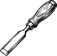 Obraz premium Vintage Engraved Wood Chisel SVG