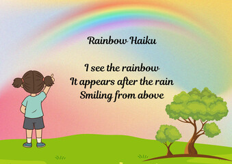 Naklejka premium Rainbow's Haiku 