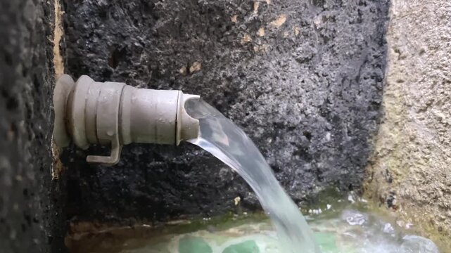 Washing Machine Drain Pipe Releasing Water During Laundry Cycle