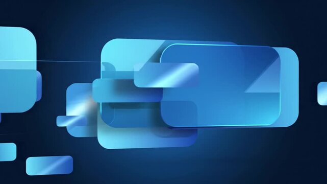 Abstract blue background, overlapping rounded rectangles, geometric composition, minimalist corporate design, subtle gradient lighting, translucent shapes, modern professional aesthetic
