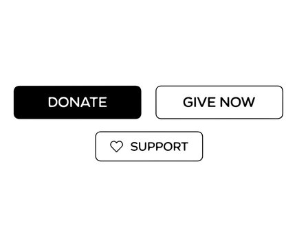 Donate Support and Give Now Button Set