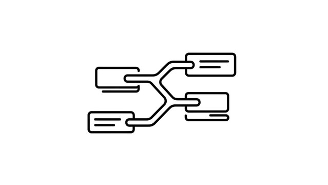 Flowchart Icon: Branching Process, Decision Tree, and Workflow Diagram