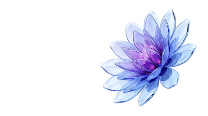 Obraz premium abstract transparent blue crystal flower isolated on white background