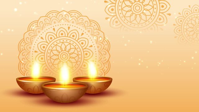 Happy Diwali indian fetival of lights celebration Indian Traditional background animation video