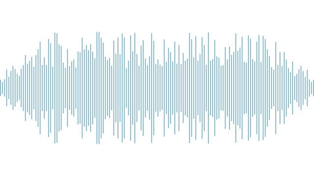 Blue sound wave vector isolated on transparent background. Abstract music waveform, audio frequency, equalizer pattern for podcast, music, social media. Transparent SVG version.