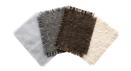 Assortment of frayed fabric swatches for craft and interior design © Pimpun