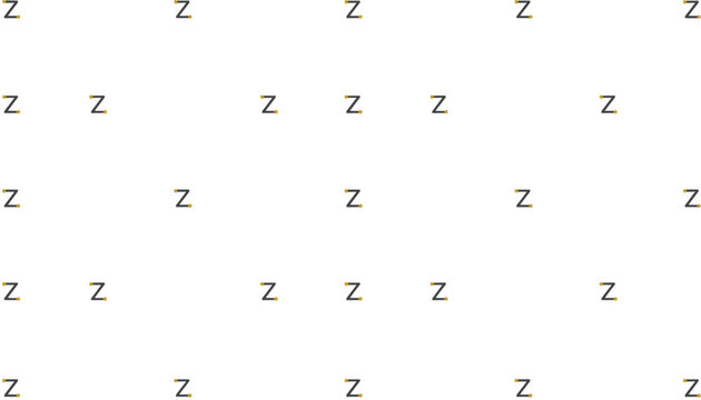 Seamless pattern of sleeping z letters in small letters on a clean white background representing rest and sleep.