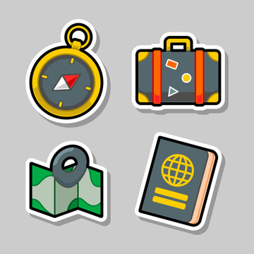 Cute Sticker Elements of Travel
