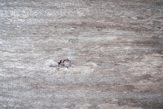 Rustic weathered grey wooden board texture background with natural knot.