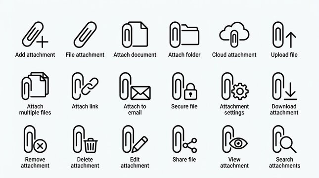 Icon Set for Document and File Operations.