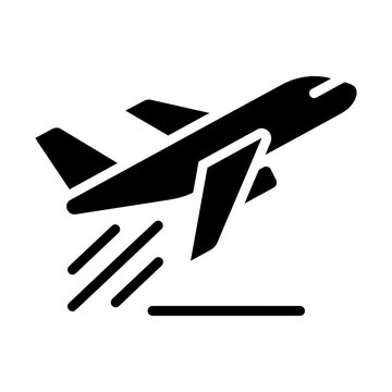 airplane taking off glyph icon