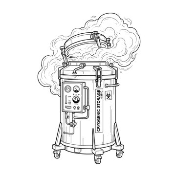 Cryogenic freezer with vapor cloud for laboratory storage and preservation blog, website, and education