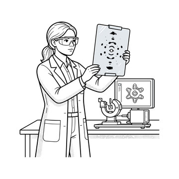 Scientist examining X-ray crystallography structure for protein analysis in science blog and website