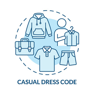 Casual dress code concept icon showing hoodie shirt and shorts for daily office wear