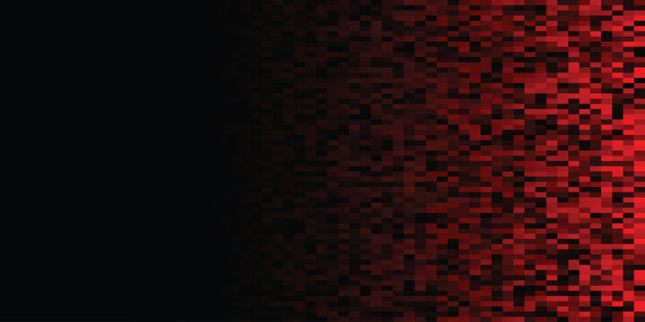 Pixel fade background, red black gradient, digital texture, vector design