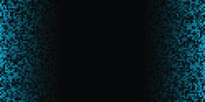 Pixel fade background, blue black gradient, digital technology, vector illustration