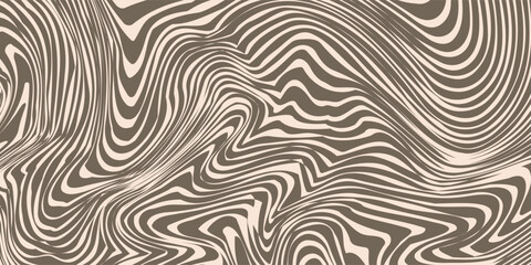 Fototapeta premium Abstract Brown and Cream Wavy Lines Fluid Pattern Background