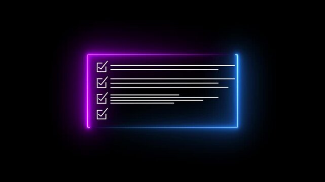 business concept and smart checklist on virtual screen, Focusing on productivity, task management,4k animation video