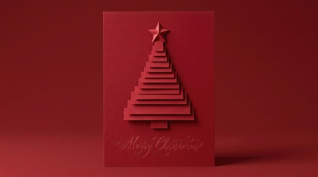 A minimalist monochromatic red christmas tree design evokes a sense of modern festive cheer celebrating the spirit of the holidays with understated elegance and