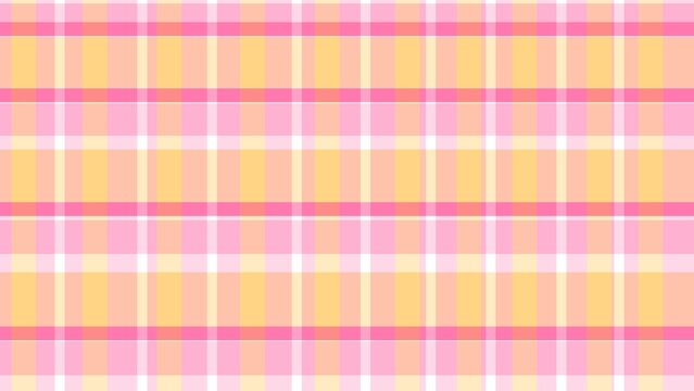 Pink and yellow plaid seamless pattern, pastel tartan check background