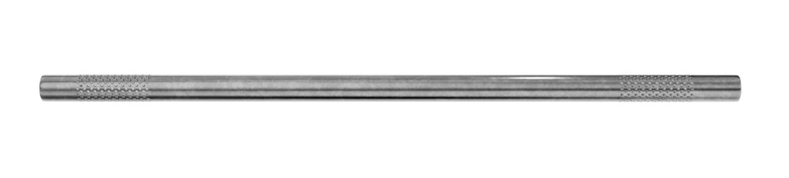 high-quality 3d realistic render of a parametric steel pipe with knurled grip texture and brushed metallic surface for industrial equipment and mechanical engineering visualization.