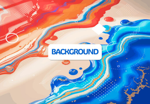 Modern Colorful Abstract Fluid Marble Background