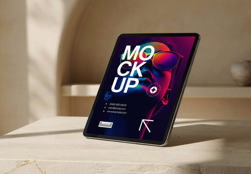 Mockup Of Customizable Digital Tablet