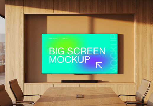 Modern Conference Room Screen Mockup