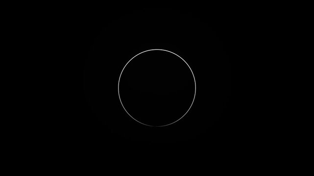 white line loading circle animation on digital monitor screen . White Thin Round Circle Hand Drawn Animation Loop. 4k animation video